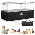 Pawaboo Small Animal Playpen, Foldable Pet Cage Tent, Black | For Puppy Kitten Guinea Pig Rabbit Chicken Hamster, Indoor Outdoor Use, Breathable Mesh Wall and Bottom - color: Black