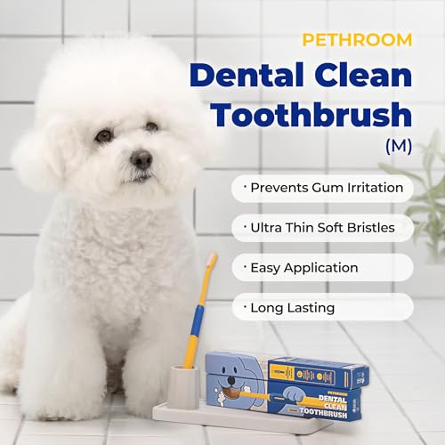PETHROOM Pet Toothbrush for Cats & Dogs, 20 × 7 mm Standard Head (Medium) | Ultra-Soft Fine Bristles Gently Clean Teeth and Gumlines, Helping Remove Plaque, Ideal for Cats & Small to Medium Dogs - color: Medium