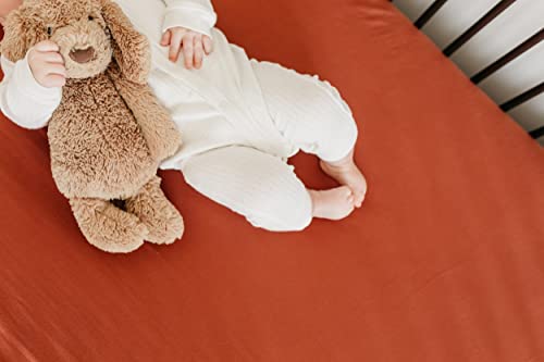 Copper Pearl Premium Knit Baby Crib Sheets for Boys and Girls Breathable and Soft, Fitted Crib Sheets for Standard Baby Mattresses, Moab - color: Moab