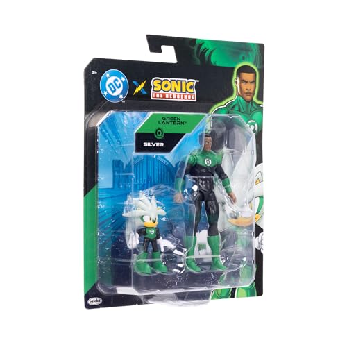 DC X Sonic the Hedgehog Silver as Green Lantern & Green Lantern 2.5/5-inch Figures Multipack - style: 5" Green Lantern with 2.5" Silver Green Lantern