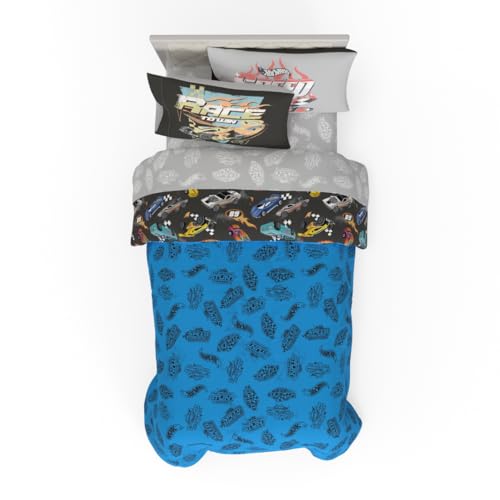 Hot Wheels Kids Bedding Super Soft Comforter and Sheet Set with Sham, 5 Piece Twin Size, (Officially Licensed Product) By Franco - color: Hot Wheels, size: 5 Piece Twin Size