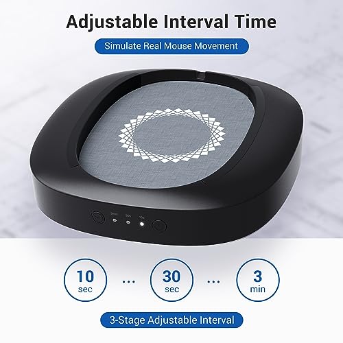 MEKASS Mouse Mover with Adjustable Interval Timer and Ultra-Silent Motor, Mouse Jiggler Simulates Real Mouse Movement, No Need Software, Mouse Jiggers for Keeping Computer Awake(Black)