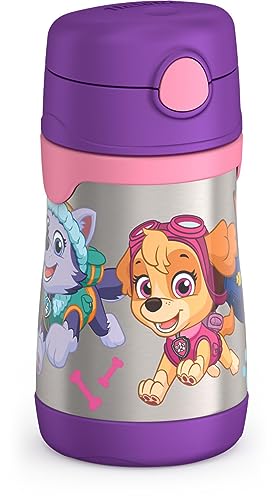 THERMOS Vacuum Insulated Stainless Steel 10oz Straw Bottle, Paw Patrol Girl (Pack of 3) - color: Paw Patrol Girl, size: 10 Ounces (Pack of 3)