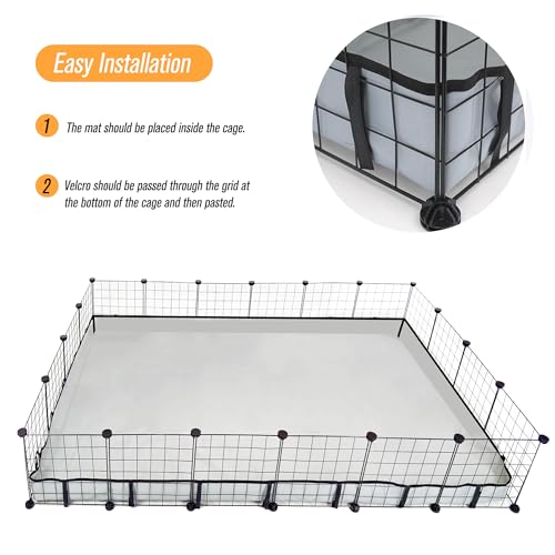 Guinea Pig Cage Liner Tarp Bottom Waterproof and Washable Base Also for Rabbits, Bunny, Chinchesillas, Hedgehog, Ferrets and Other Small Animals(48x72 inches) - size: 48.0"L x 72.0"W x 4.0"H