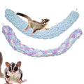 2 Pcs Color Colour Cotton Rope Climbing Sugar Glider Toys with Metal Hook,Small Pets Toys, Rat Hamster Guinea Pig Squirre for Climbing/Exercising/Jungle Exploration, Cage Accessories