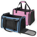 YUDODO 2 Packs 25 lbs Soft Sided Pet Carrier for Large Cat & Small Dog | Airline Approved, Lightproof Breathable Design, Side Pockets, Durable Mesh, Foldable and Portable, Pink+Lake Blue - color: Pink*1+Lake Blue*1