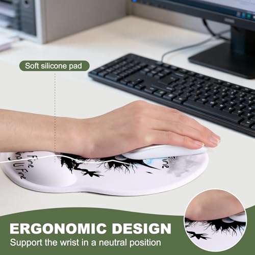 Cat Struck by Lightning Mouse Pad with Gel Wrist Support, Smooth Surface Ergonomic Mouse pad, Non-Slip Pain Relief Desk Mat for Gaming, Work & Office Desktop - color: Cat struck by lightning