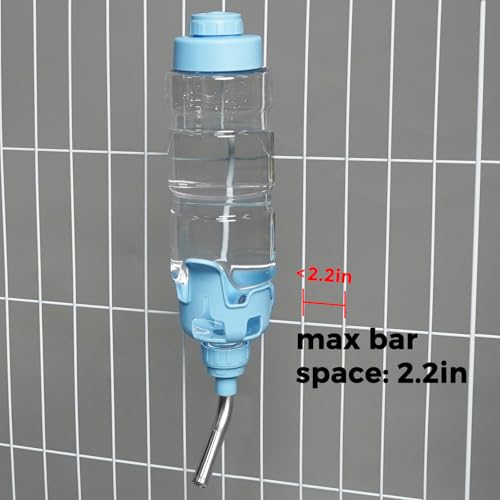 Vannon Dog Crate Water Bottle, 34oz Top-Fill Pet Water Dispenser, Blue | kennel water bottle helps keep pets hydrated longer with fewer refills and easy daily care. - color: Blue, size: 34oz