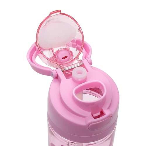 Bioworld Hello Kitty Mushrooms & Milkshake Pink 24 Oz Plastic Water Bottle With Dual Spout Lid - color: Hello Kitty Mushrooms & Milkshake