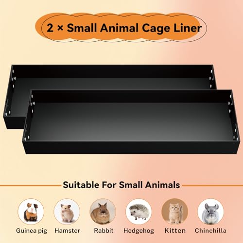 STILLCOVE 2Pcs Guinea Pig Cage Liner, Foldable Corrugated Plastic Base Tray | 2 x 3 Panel Size Bottom, Rabbit Bunny Pee Pads, Bird Mat, Small Animals Chinchilla Ferret Rat Hedgehog Hamster Mouse Squirrel - size: M - 41.3" × 13.8" × 3.9"