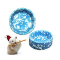 kathson 2 Pcs Hamster Food Bowl Guinea Pig Ceramic Water Bowl Small Animal Feeding Dish for Dwarf Hamster Gerbil Syrian Ferret Hedgehog Chinchilla Bunny (Blue)… - color: Blue, size: 2Pcs:S