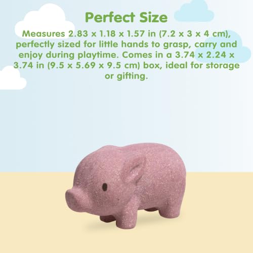 PlanToys® Wooden Pig Montessori Kids Farm Animal Figurine Creative Play Toy | pig wooden figurine, montessori imaginative play, language development social interaction coordination, animal figure, kids t - color: Pig