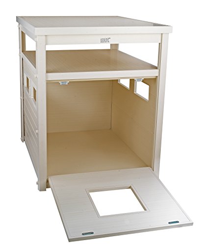 New Age Pet ECOFLEX Litter Loo Standard & Jumbo Sizes, 4 Colors, Moisture and Odor Resistant Enclosure & End Table, No‑Tools Assembly, 10 Year Warranty, Antique White, Jumbo - color: Antique White, size: Jumbo