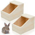 2 Pack Wooden Bunny Nesting Box 16x11x11 Inch Safe Birthing Hideout for Rabbit Doe & Newborn Kits, Nesting Box for Breeding,Small Animal Habitat for Hutch & Cage - size: 16x11x11 Inch