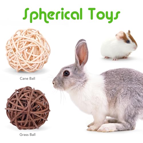 Bunny Toys for Rabbits Hamster/Guinea Pig Toys Natural Timothy Hay Sticks | Timothy Hay Sticks chew Treats and Balls Toys for Rabbit, Bunny, chinehila, Guirea Pig, Hamster, Rabbit Teeth Care - size: 24Pack-Set
