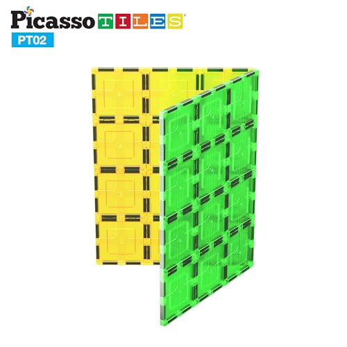 PicassoTiles Kids Toy Magnetic Building Blocks Magnet Tiles Supersized 2pc Large Stabilizer Base Jumbo XL Plate Foundation Education Construction Kit Engineering STEM Children Learning Stacking Set - style: 2 pcs XL Plate