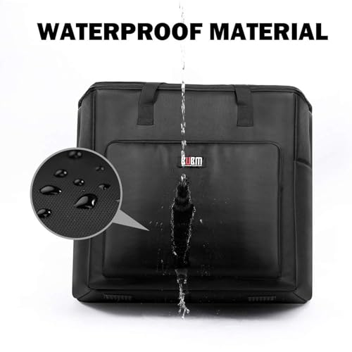 BUBM Desktop Computer Carrying Case, Padded Nylon Carry Tote Bag for Transporting Computer Tower PC Chassis,Monitor(Up to 27 inch),Keyboard,Cable and Mouse | Padded Protection,For Computer Tower PC Chassis,Fit ATX/M-ATX Motherboards,Monitor(Up to 27 inch)