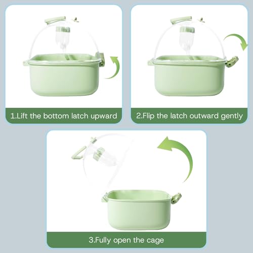 Portable Hamster Carrier for Travel - Acrylic Small Animal Cage with Ventilation Holes,Escape-Proof Hamster Travel Cage for Outdoor Picnics, Vet Visits (Mint Green) - color: Green