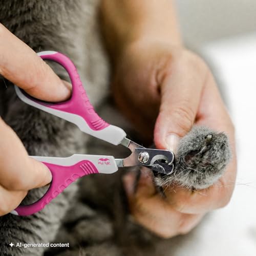 Mr. Pen- Cat Nail Clipper, Stainless Steel | Professional Sharp Cat Claw Trimmer for Small and Medium Cats, Pet Nail Clipper with Sturdy Non Slip Handle - color: Grey/Fandango Violet