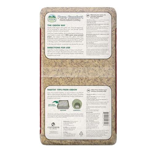 Oxbow Small Animal Bedding, Hamster, Guinea Pig, Rabbit, Natural, USA, 28 L | Pure Comfort, Hamster Bedding, Guinea Pig Bedding, Low Dust, Virgin Paper, Litter Box, Bunny, Rats, Gerbils, Chinchillas - color: Natural, size: 28 Liter