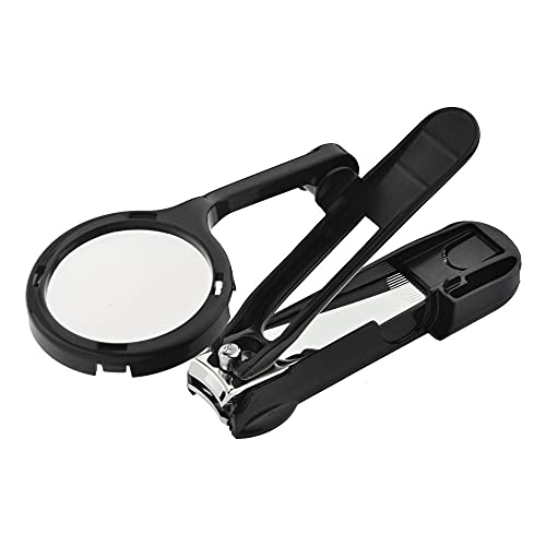 Guinea Pig Nail Clippers with Magnifying Glass Stainless Steel Claw Toenail Trimmer for Small Animal Hedgehog Rabbit Hamster Ferret Hamsters Chinchilla Sugar Glider Pet Grooming Supplies (Black)