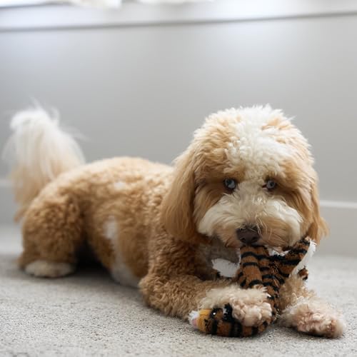 SPOT Skinneeez Jungle Cat 14 Inch Stuffing-Free Plush Squeaky Dog Toy – Soft Interactive Chew Toy for Small and Medium Dogs – Mess-Free Play for Light & Moderate Chewers - style: Mini Jungle Cat