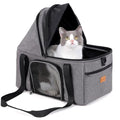 Top-Expandable Cat Carrier with Semi-Open Canopy, Up to 15 lbs | Soft Sided Cat Bag Carrier for Medium Large Pet, Upgraded Small Dog Car Seat, Puppy Travel Bag for Trip Features Safety Leash - size: Medium
