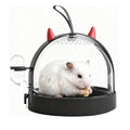 Mini&moe Hamster Travel Cage - Small Animal Carrier Cage with Water Bottle Small Portable Hamster Cage for Mice, Gerbils, Short Trips & Vet Visits - color: Black