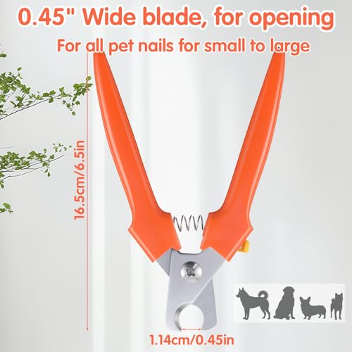 Dog Nail Clipper, Pet Nail Clippers Stainless Steel | Large Professional Nails Clipper, for Cats and Dogs