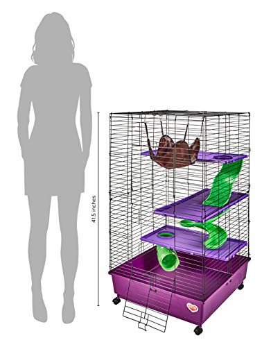 Kaytee My First Home Deluxe Multi-Level Habitat with Casters for Pet Ferrets 24" x 24" x 41.5"