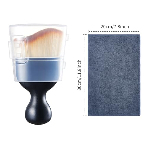 Car Interior and Exterior Soft bristles Detail dust Automotive Brush dusting Brush Dashboard Cleaning Brush Home Office Computer Keyboard dusting Tools+ Double-Sided Suede Cleaning Towel - color: 1 Piece Brush + Towel