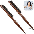 Boar Bristle Teasing Brush, 2 Packs Teasing Brush with Rat Tail Handle Hair Teasing Comb for Fine Hair, Ratting Hair Brush Curl Training Teasing Hair Brush for Smoothing Thin Thick Hair