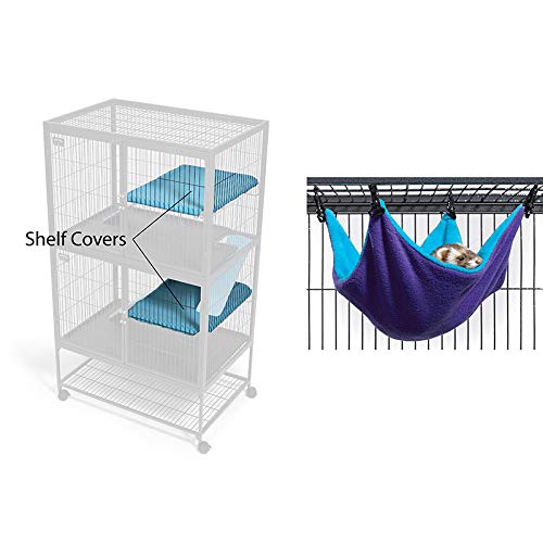 MidWest Homes for Pets Ferret Nation & Critter Nation Accessories Kit 1 - color: Teal and Purple, size: 25.6"L x 19.7"W x 0.2"H