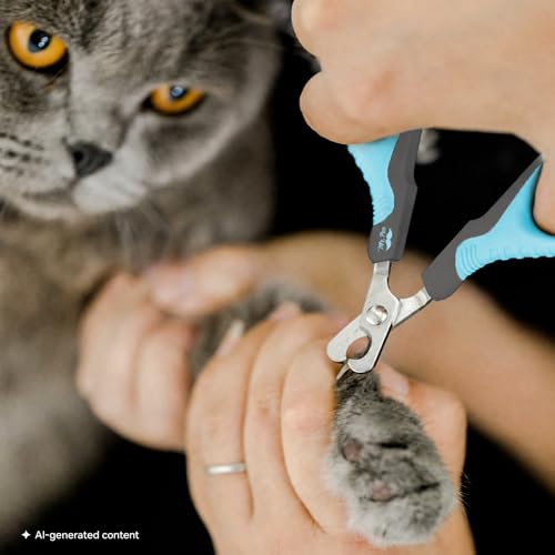 Mr. Pen- Cat Nail Clipper, Stainless Steel | Professional Sharp Cat Claw Trimmer for Small and Medium Cats, Pet Nail Clipper with Sturdy Non Slip Handle - color: Sky Blue & Dark Gray