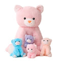 Vposyako 5 Pieces Cat Stuffed Animals for Girls, 1 Mommy Cat with 4 Babies, Soft Plush Cat Toy Set for Kids 3-9, Gifts for Christmas, Birthday, Children's Day, Valentine's - style: Cat