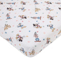 NoJo Disney Mickey Mouse Light Blue, White, and Tan Donald Duck, Goofy, and Pluto Super Soft Nursery Fitted Crib Sheet - color: Mickey Mouse - Blue and Tan, size: Crib