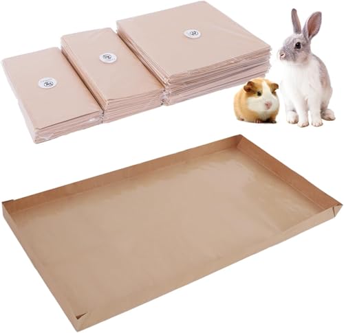 Disposable Guinea Pig Cage Liners, 48" x24 Large Liner Bag for Guinea Pig Cage Bottom, Water-Resistant Kraft Paper (8Pack) - size: (48" x 24") 8Pack