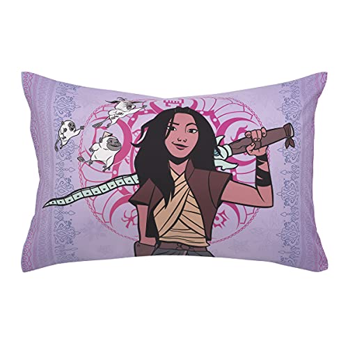 Disney Raya and The Last Dragon Mythic Pop Lavender, Magenta, and Blue with Sisu Dragon and Tuktuk 4 Piece Toddler Bed Set - Comforter, Fitted Bottom Sheet, Flat Top Sheet, and Reversible Pillowcase - color: Disney Raya and the Last Dragon