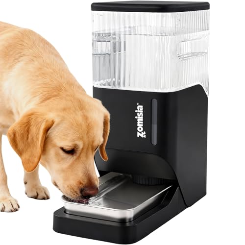 ZOMISIA Automatic Dog Water Dispenser 11L with Stainless Steel Bowl, Gravity Extra Large Capacity Water Bowl for Large-Sized Dogs, 3 Gallon Pet Waterer 100% BPA Free, Black - color: Black, size: 11L