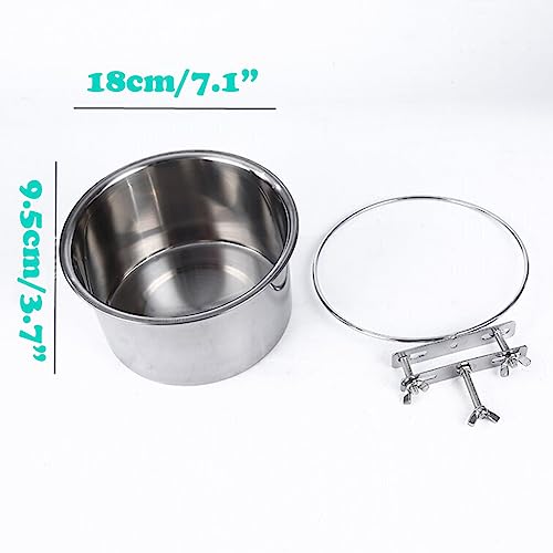 Love Dream Dog Crate Bowl Removable Stainless Steel Pet Kennel Hanging Bowl | Durable Anti-Spill Pet Metal Bowl Hanging Water Food Bowls with Clamp Holder for Small Medium & Large Dogs Rabbits or Birds - color: 7.1“*3.7”