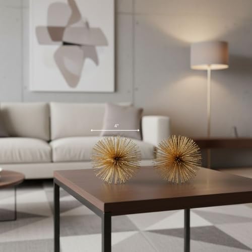 Modern Day Accents 5087 Pilluelo Urchin X-Small Gold Sphere Set of 2, 4" D - color: Gold, size: X-Small