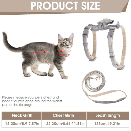 TIESOME Cat Harness and Leash Set, Adjustable Gradient Kitten Harness | Escape Proof Harness with Leash for Kitty Outdoor Walking - color: Bow Tie