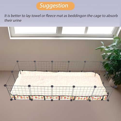 Guinea Pig Cage Liner，Washable Waterproof Oxford Cloth Cage Liners for Small Animals,Hamster Chinchilla Hedgehog Rabbit and Other Small Animals Not Include Cage(24x60 inches) - size: C&C 2x5(24x60) inches)