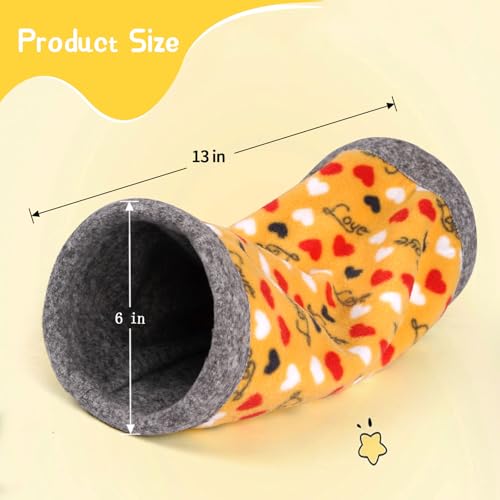 NAPLORD Small Pet Fleece Set,Guinea Pig Snuggle Sack, Tunnel,Fleece Forest Hideout,Square and Round Potty Pads for Guinea Pigs and More - color: Yellow, size: 1 piece Tunnel