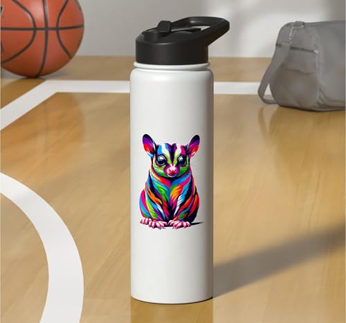 Colorful Pop Art Sugar Glider Sugar Gliders Stainless Steel Insulated Water Bottle - color: White