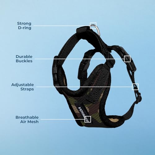 Voyager Step-in Lock Dog Harness - Army/Black Trim, X-Small | 13 - 16" in Chest, Adjustable, Breathable Air Mesh, Lightweight for Daily Walks, Strong Clips, Heavy Duty D-Ring - color: Harness (Army/Black Trim), size: XS (Chest: 13 - 16")