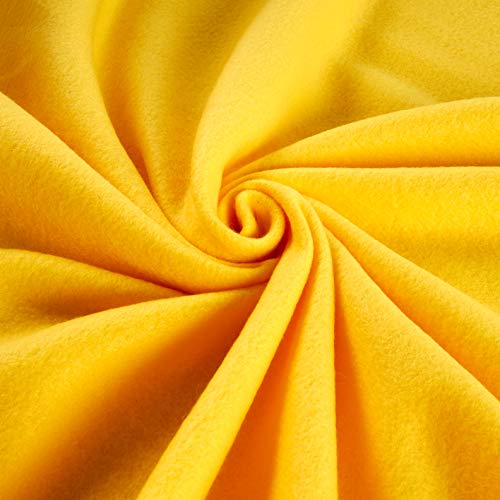 Polar Fleece Solid Bright Yellow, Fabric by the Yard - color: Bright Yellow, size: Yard