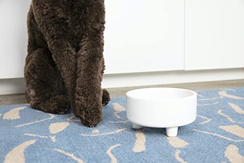 Waggo Uplift Ceramic Dog Bowl for Small Medium and Large Breeds - Heavyweight and Durable Pet Food and Water Dish Crock, Dishwasher Safe, Modern, Elevated Feeder (Small, Black) - color: Black, size: Small