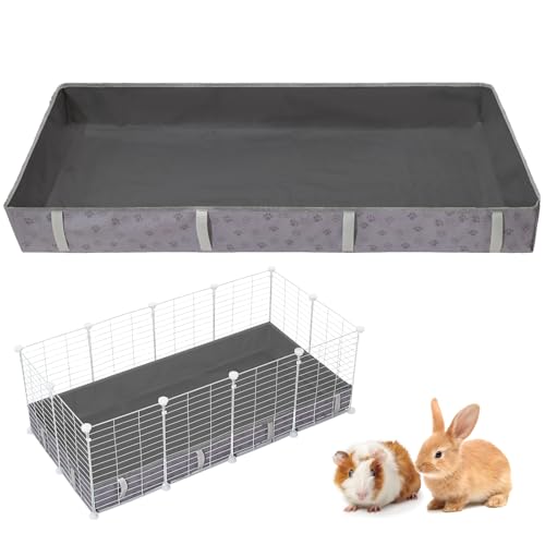 FunFurry Waterproof Guinea Pig Cage Liner,Washable Tarp Bottom Base,Cage Liners for Small Animals,Hamster Chinchilla Hedgehog Ferret Rabbit. (Dark Grey-Paw, 24" X 48") - color: Dark Grey-Paw, size: 24" X 48"