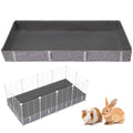 Funfurry Waterproof Guinea Pig Cage Liner,Washable Tarp Bottom Base,Cage Liners for Small Animals,Hamster Chinchilla Hedgehog Ferret Rabbit. (Dark Grey-Paw, 24" X 24") - color: Dark Grey-Paw, size: 24" X 24"